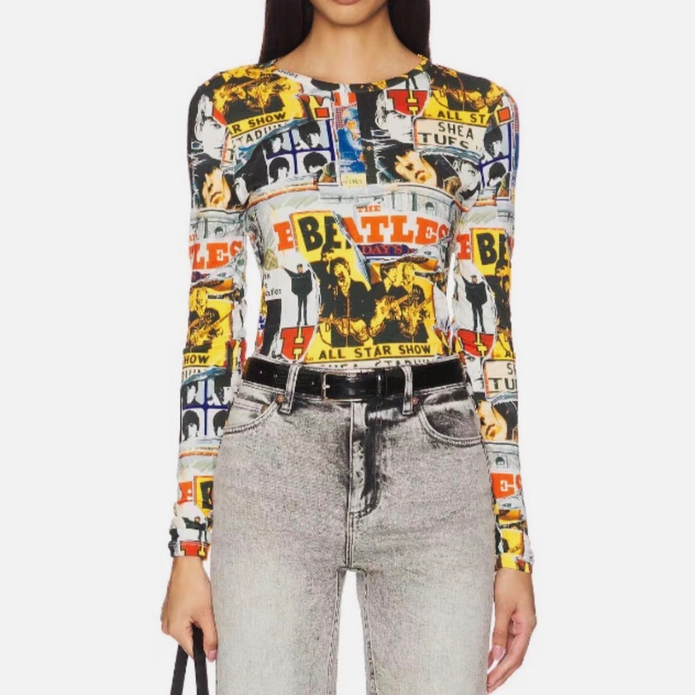 Alice and Olivia x The Beatles Delaina Long Sleeve Tee